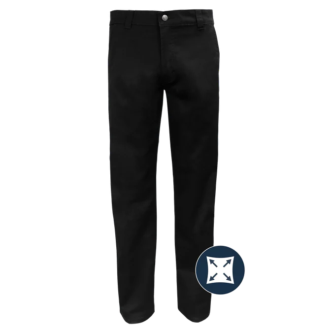 Pantalon taille basse en polycoton extensible