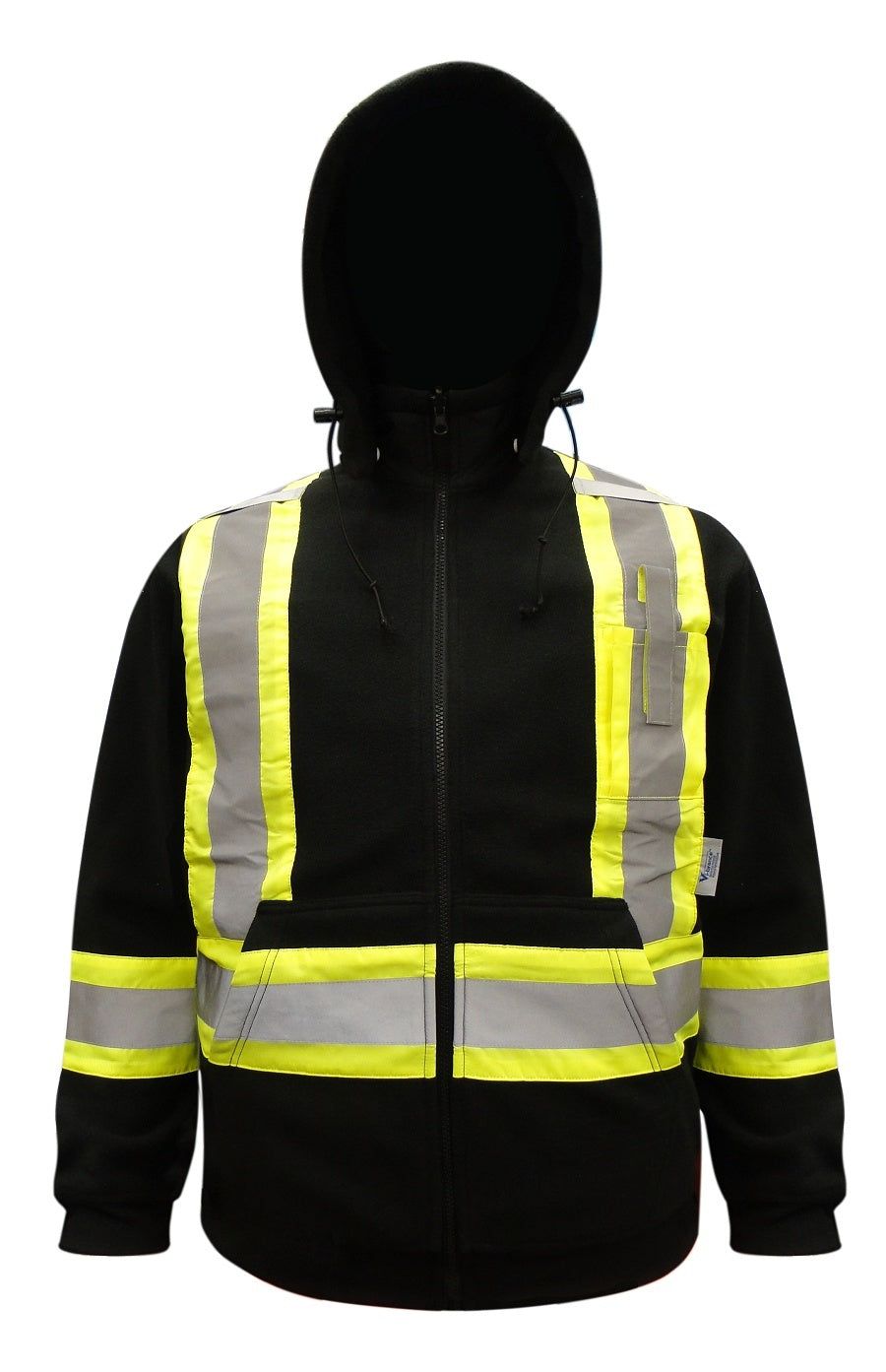 Chandail sécurité à capuchon zippé Hi-Viz